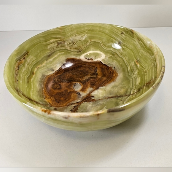 Gorgeous green and brown onyx bowls  and shot glasses - Picture 10 of 12